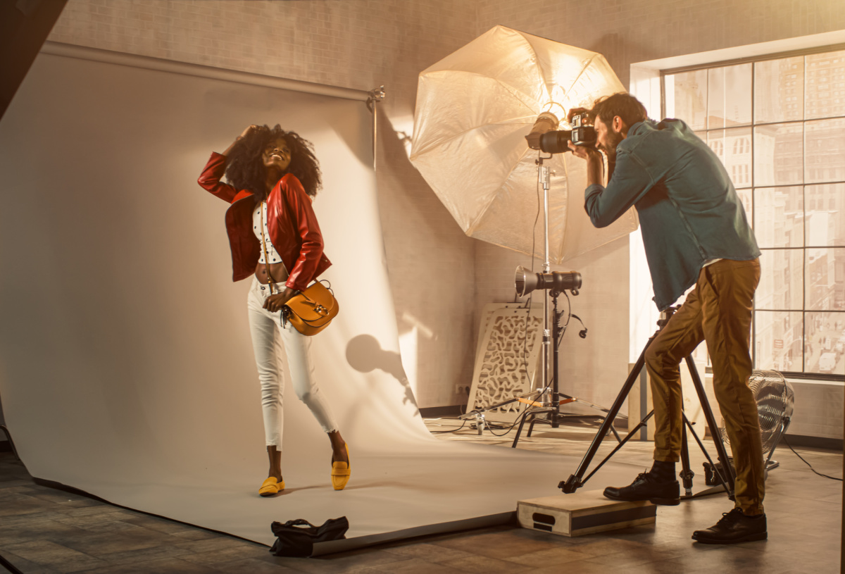 Woman posing during a fashion portrait photoshoot